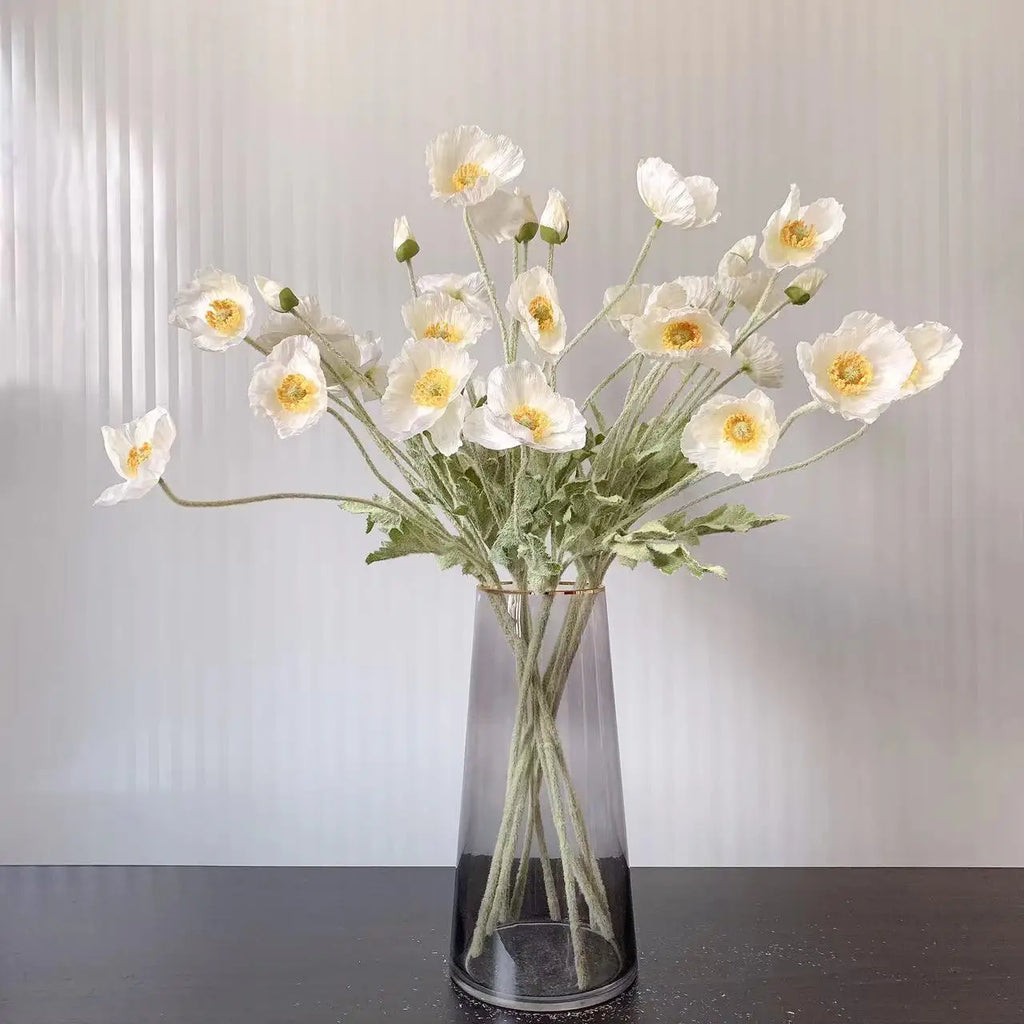 Artificial Flowers Fake Poppy Silk Flowers Long Stem Housewarming Garden Table Wedding DIY Party Wedding Bridal Bouquet Decor