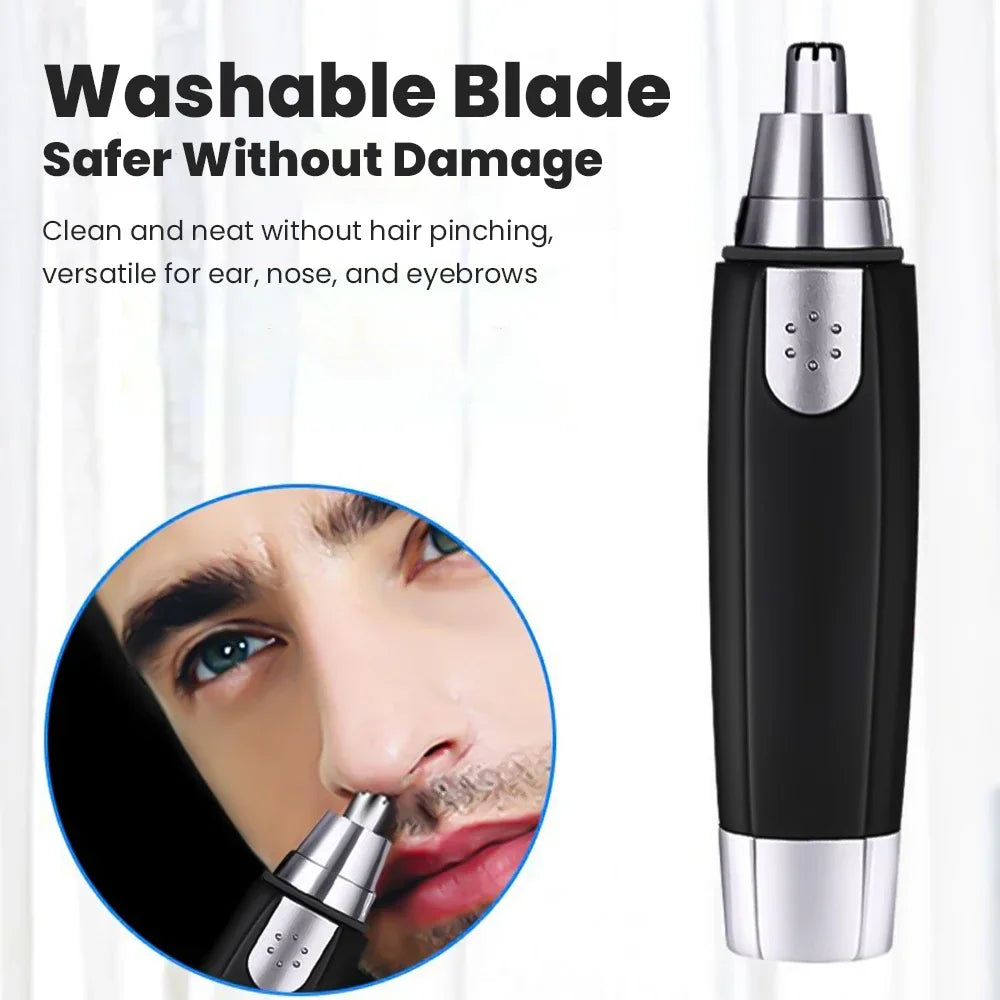 3-in-1 Rechargeable Facial Hair Trimmer - Painless Electric Nose, Ear & Eyebrow Shaver for Men & Women, Portable Grooming Kit