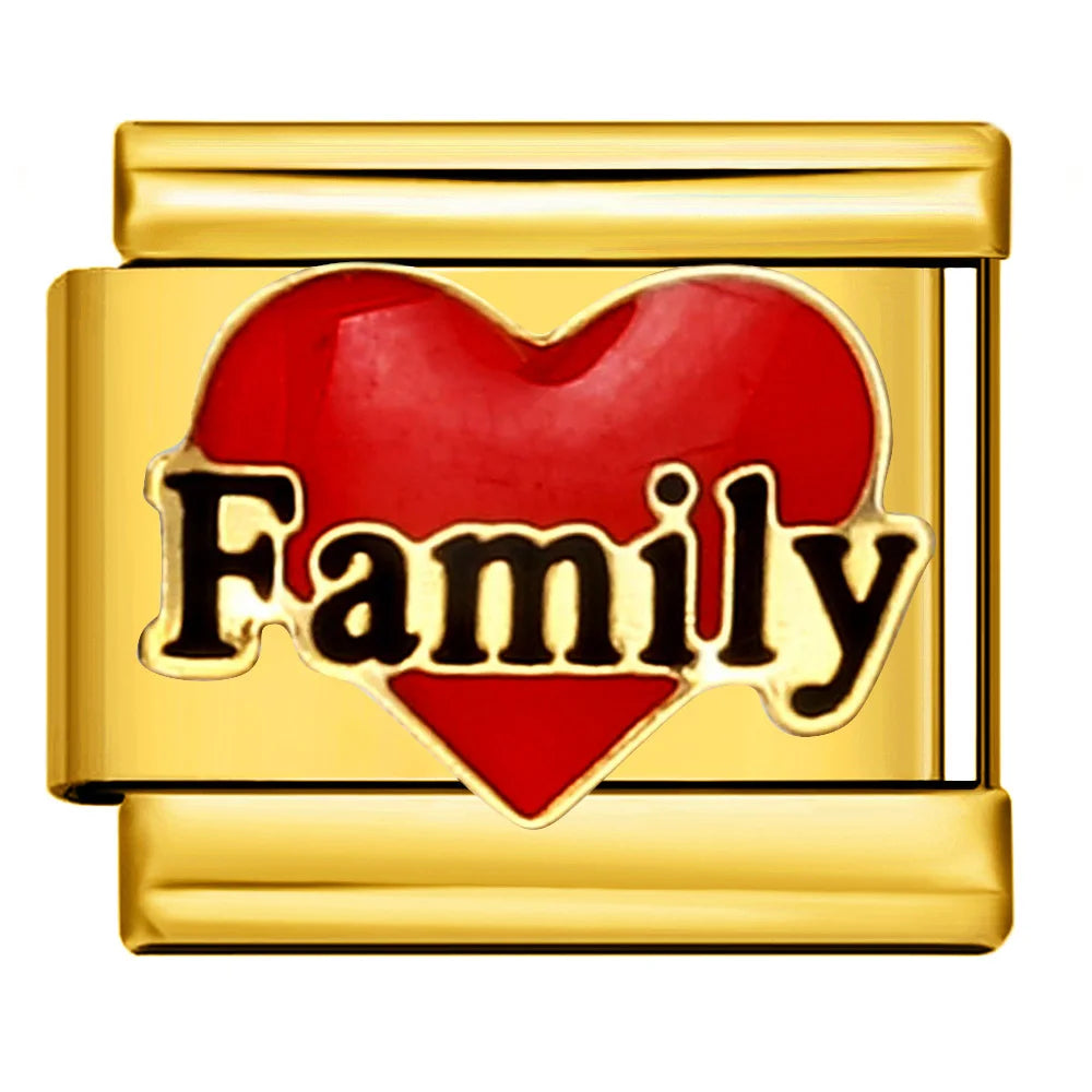 New Personalized English Words 100% DAD NANA LOVE SEXY Italian Charm Link Fit 9mm Stainless Steel Making DIY Bracelet Jewelry