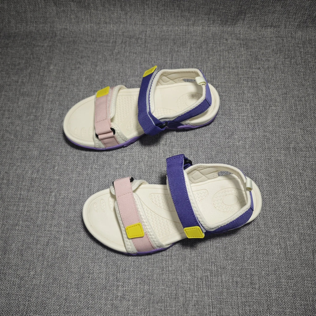 Summer Women's Sandals Shock Absorption Anti-slip Lightweight Comfortable Beach Travel Sandals Flat Bottom Slip-On Casual Loa...