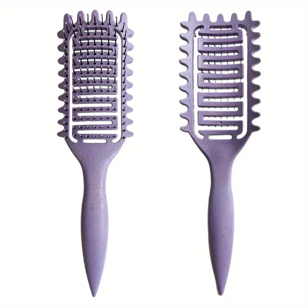 Curl Define Styling Brush Hollow Boar Bristle Detangling Hair Brush Tangled Hair Comb Shaping Defining Curls Styling Tools