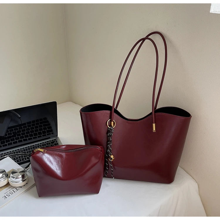 2025 Fashion Tote Bags for Women Versatile Commuting Women's Handbags PU Hasp Large Capacity Shoulder Bags High Quality