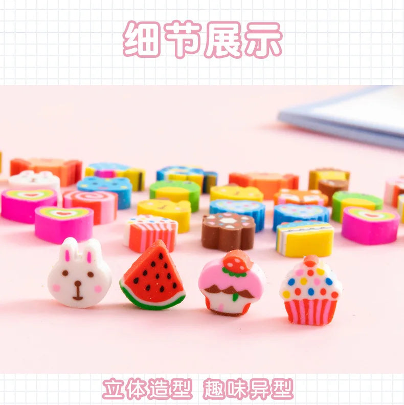 30 capsules/set transparent bag cartoon fruit animal love mini eraser cross-border June 1 Christmas gifts prizes stationery