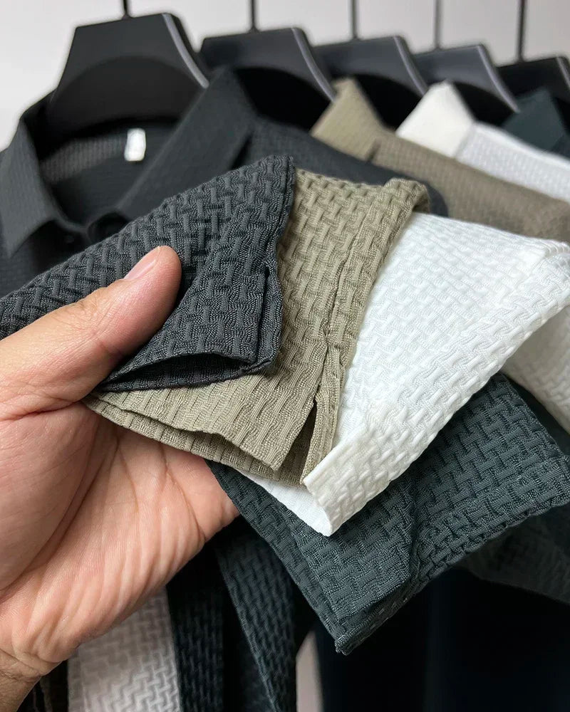 Business Casual Sweat-absorbing Top Brand Clothes Summer New Men's Short Sleeve T-shirt Ice Silk Cool and Breathable POLO Shirt