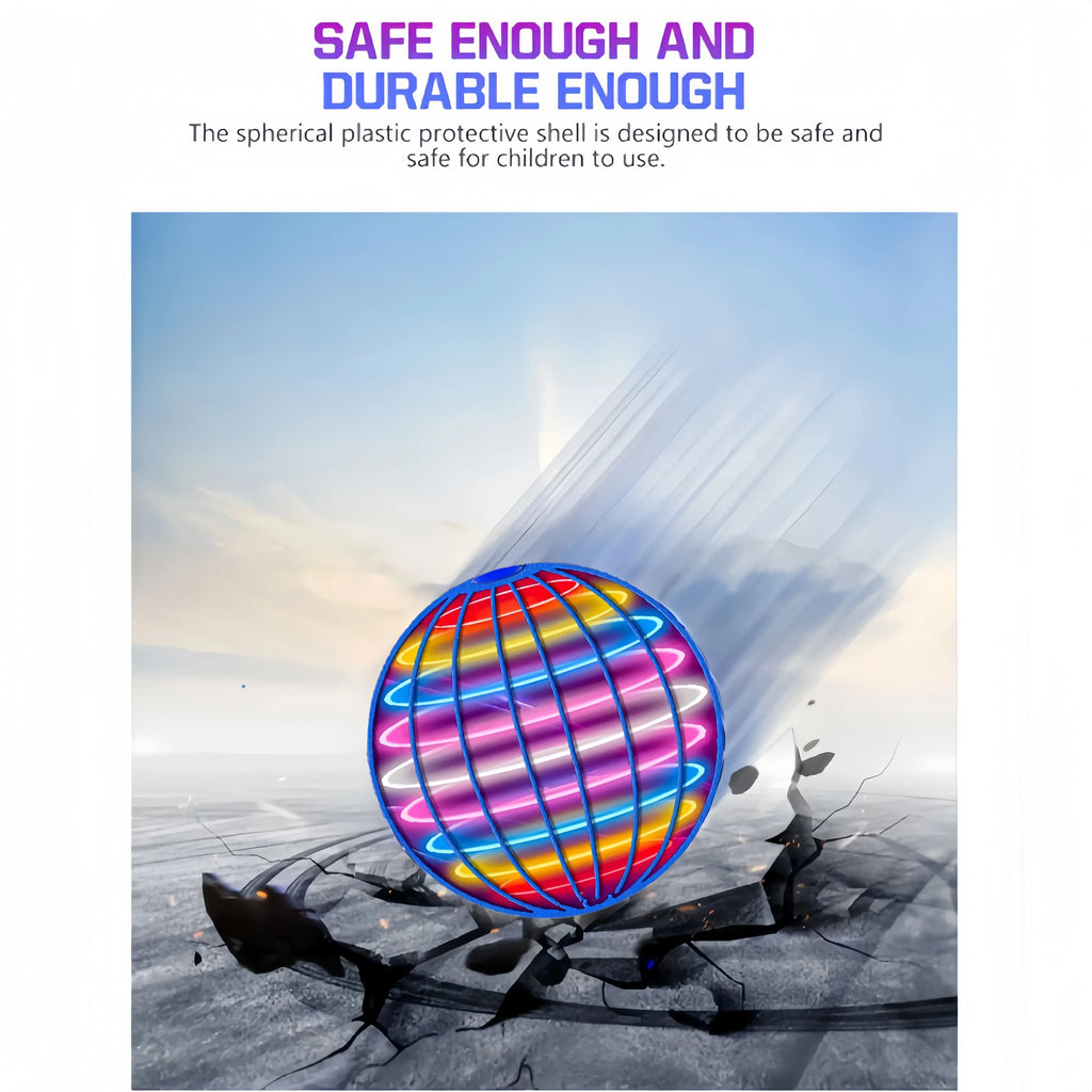 Flying Ball Children's Hand Controlled Color LED Cosmic Globe 360 ° Rotating Suspension Ball Suitable for Indoor and Outdoor Toy