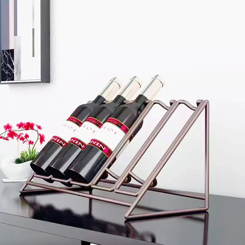 Light Luxury Creative Wine Rack,Home Wine Cabinet Decoration,Tilted Antirust Iron Wine Display Rack Glass Bottle Holders
