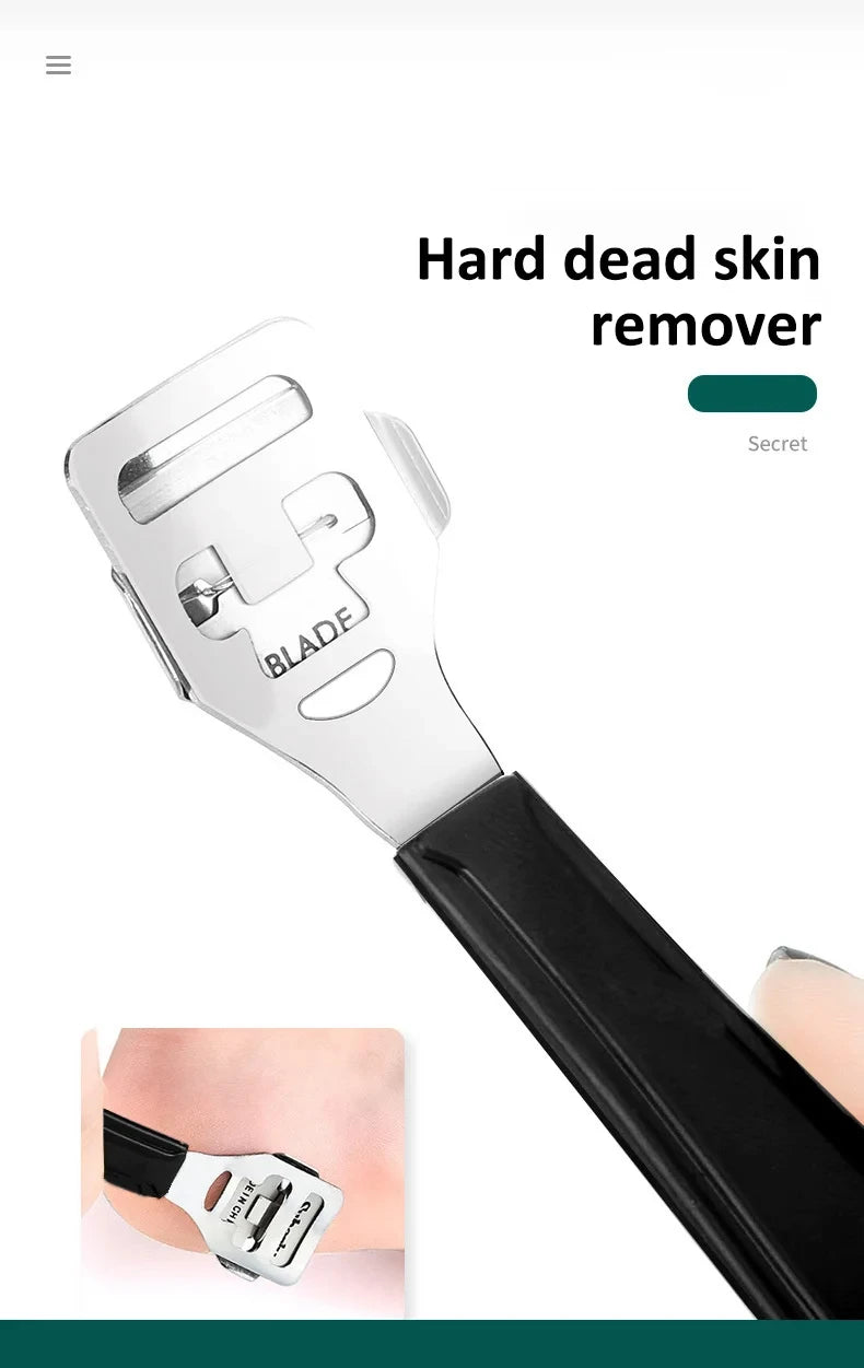 8/10-in-1 Professional Pedicure Kit Stainless Steel Callus Shavers Get Soft Smooth Feet with Stainless Steel Foot Care Tools