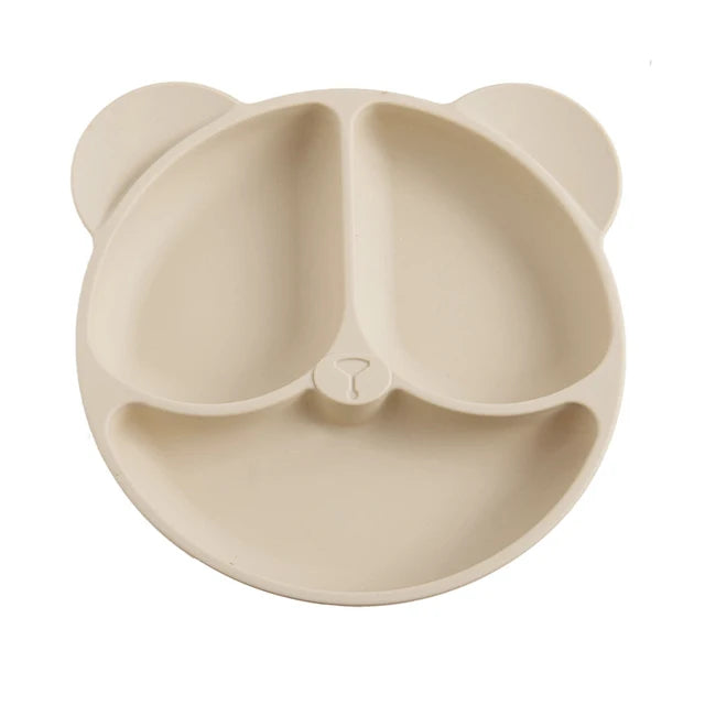 2023New Silicone Baby Dining Plate Cute Owl Children Dishes Suction Plate for Toddlers Kid Training Feeding Sucker Bowl BPA FREE