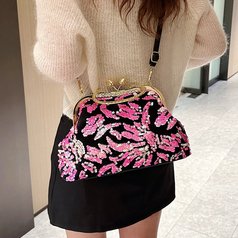 Fashion Paillette Evening Bag Women Glittering Clutch Purse Handbag Designer Luxury Wallets Party Female Shoulder Crossbody Bag