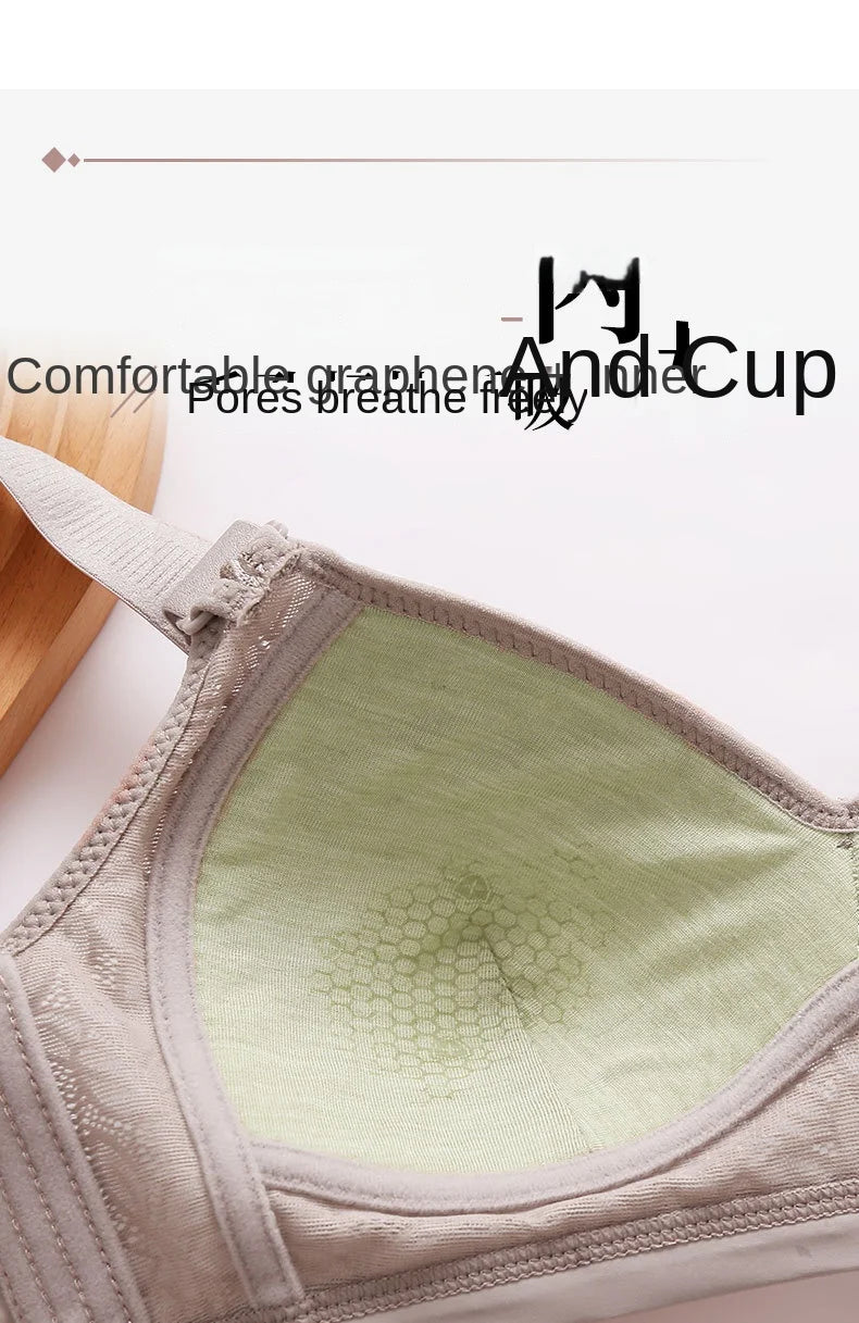 Comfortable Breathable Adjustable Brassiere Thin Section Without Steel Ring Bra Large Breasts Appear Small Side Gathering Bra