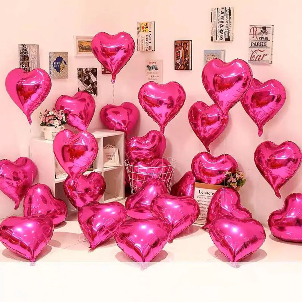10 Pcs 18inch Girl's birthday heart-shaped balloon set Valentine's Day confession wedding scene decoration red foi ballons