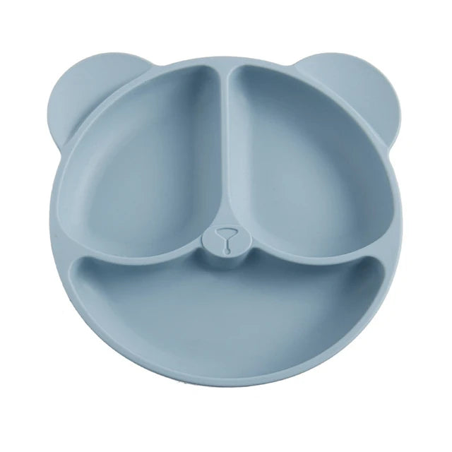 2023New Silicone Baby Dining Plate Cute Owl Children Dishes Suction Plate for Toddlers Kid Training Feeding Sucker Bowl BPA FREE