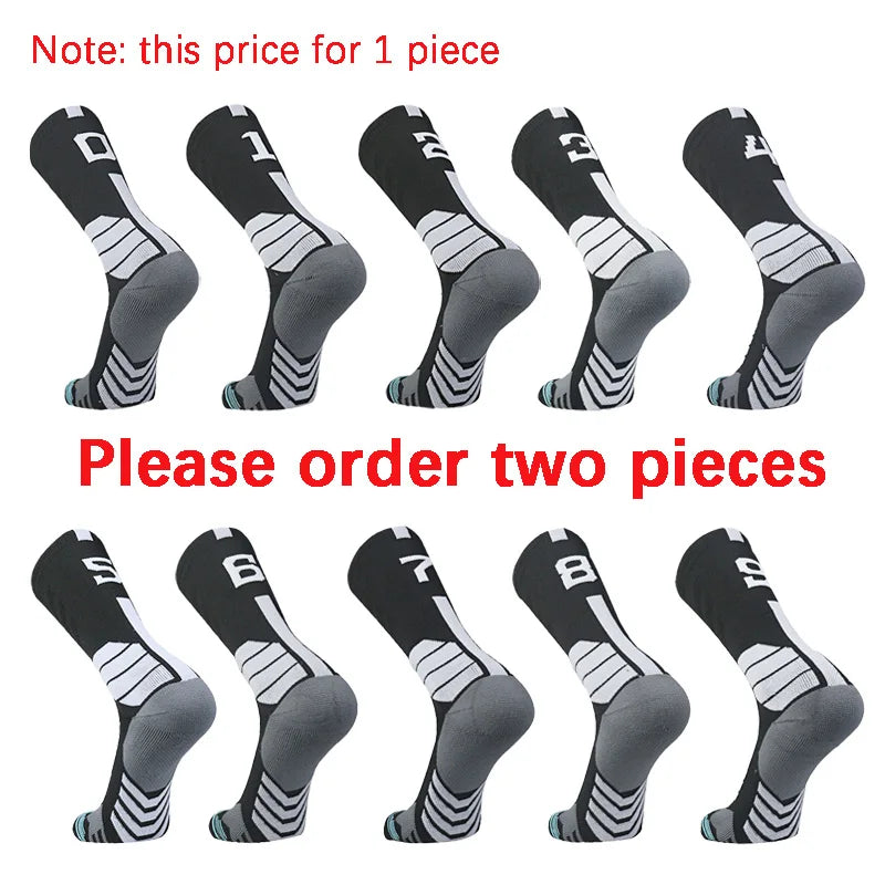 Sports Basketball Socks Professional 1pc Football Sock Men's Cycling Soccer Socks Running Sock Calcetines Customized Number 0-9