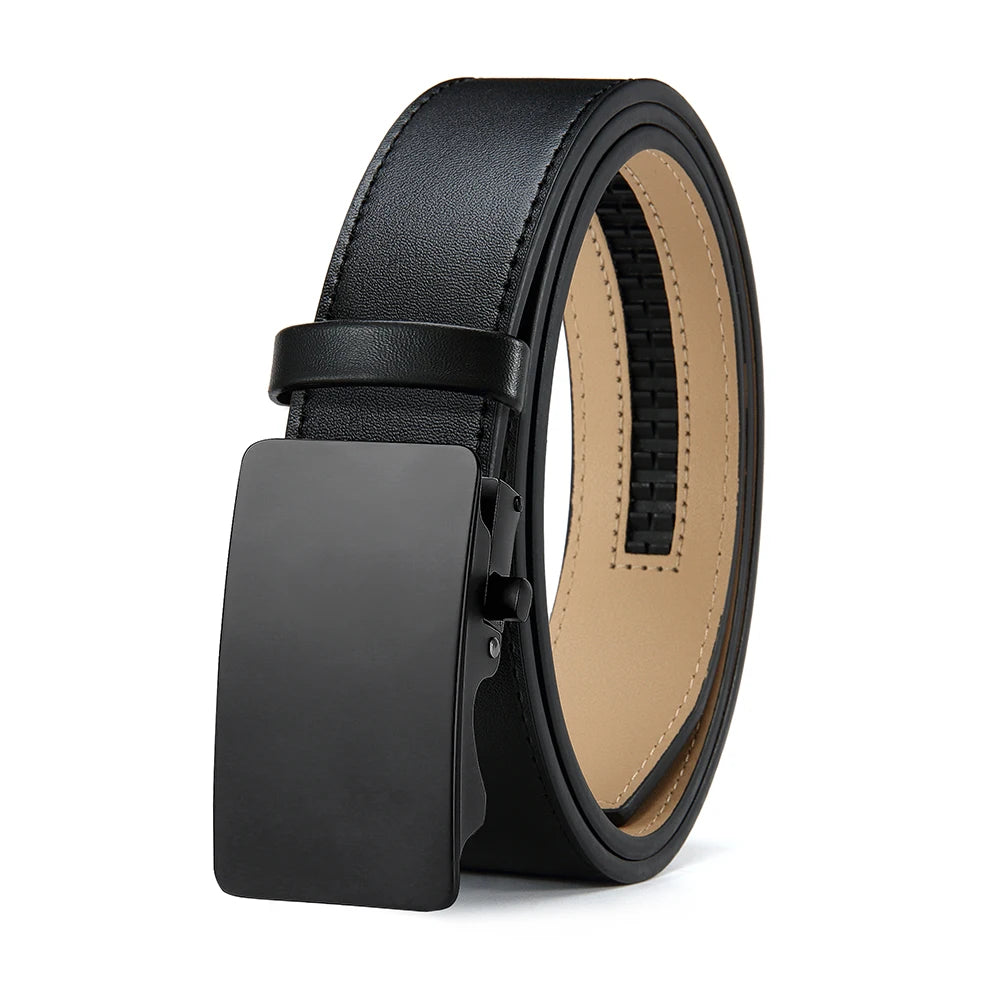 Men's Waist Belt - Men's Ratchet Belt Leather Metal Buckle Formal Pants - Micro Adjustable Waist Belt Can Be Seen Everywhere