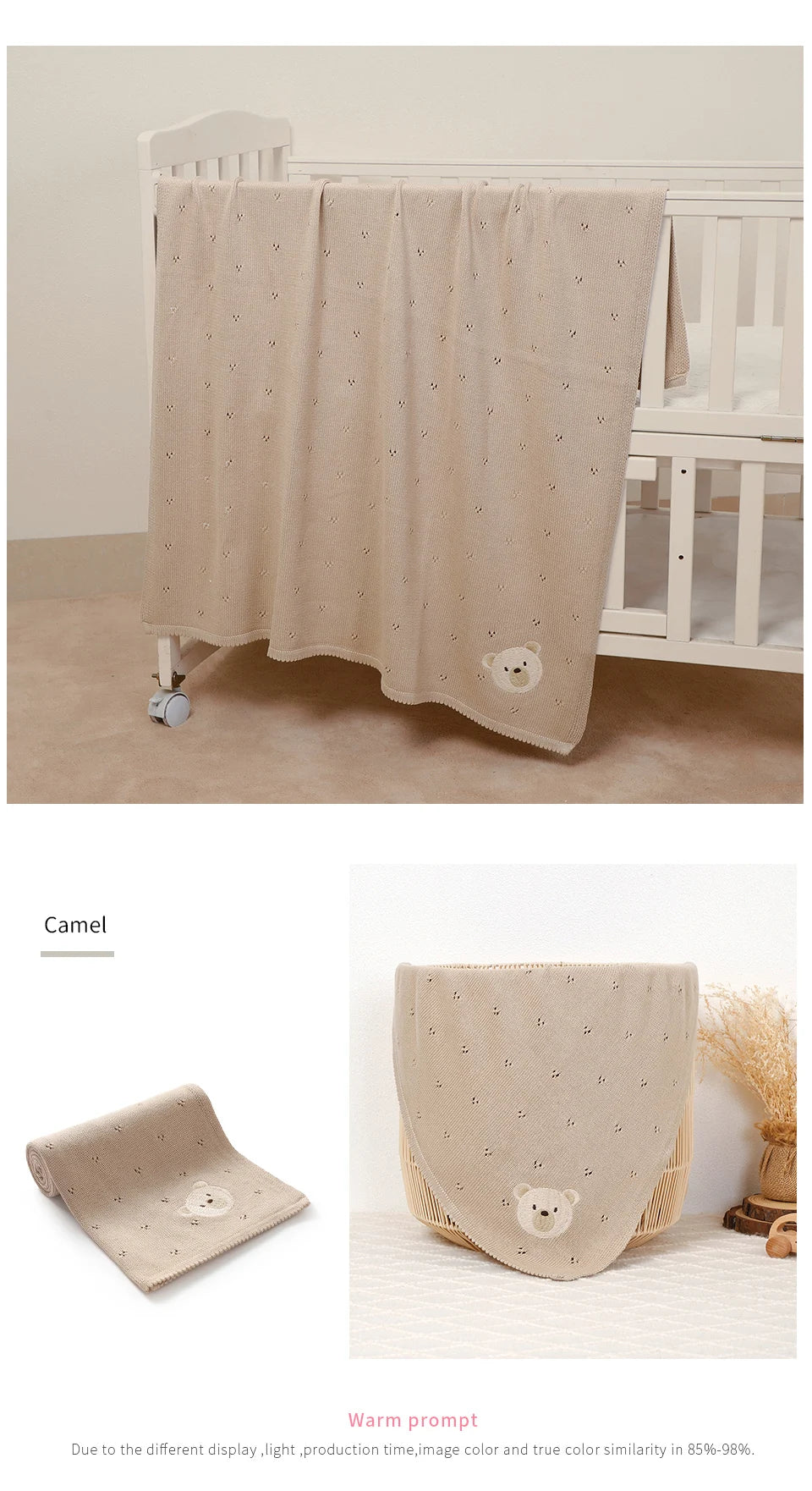 Baby Blanket Knit Newborn Infant Boys Girls Cotton Month Stroller Nursery Travel Swaddle Wrap 100*80cm Children Bedding Cellular