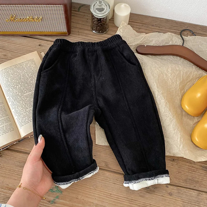 MILANCEL 2026 Spring Autumn Solid Kids Boys Straight Pants Fashion Children Clothing Trousers Brief Jeans for 1-6 Years