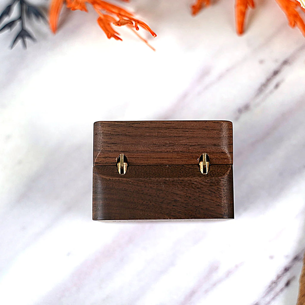 Diamond inlaid jewelry box, walnut solid wood wedding ring box, seeking marriage, diamond ring, Valentine's Day gift,  jewelry