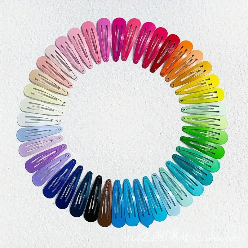 Candy Colour Snap Hair Clips Set – Glossy No-Slip Barrettes for Baby Girls