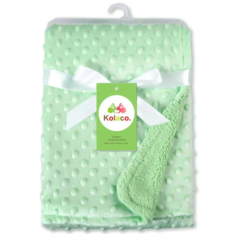 Baby Blanket & Swaddling Newborn Thermal Soft Fleece Blanket Winter Solid Bedding Set Cotton Quilt Infant Bedding Swaddle Wrap