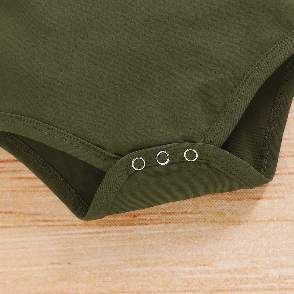 Newborn Baby Boy Summer Clothes Set Letters Short Sleeve Romper +Camouflage Pants+Hat 3pcs Outfits for Toddler Boy 0-18 Months