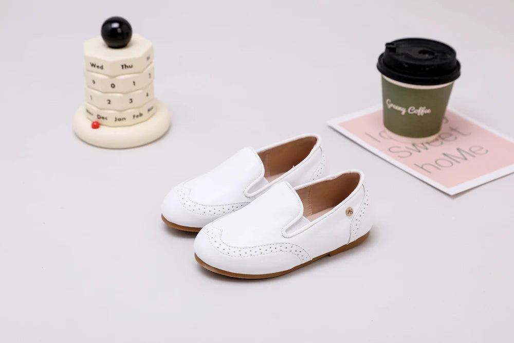 AS New Kids Shoes Children Beige Shoes Baby Boys Leather Shoes Toddler Princess Flats Girls Oxford Fashion Platform Mary Jane