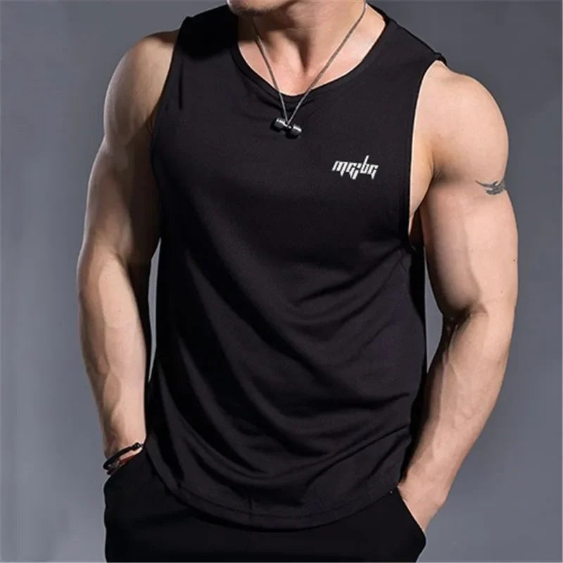 Men's Gym casual Tank  Fashion printing  Bodybuilding Running Vest men quick-drying Sport Shirts Comfortable Fitness Undershirt