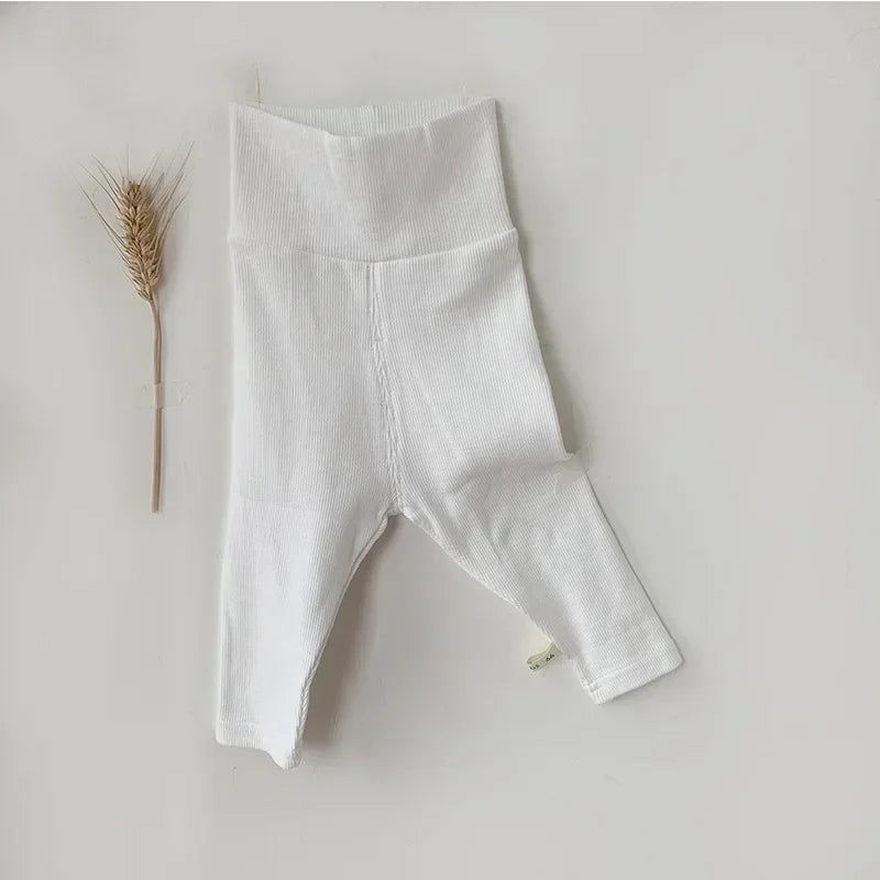 4991 Baby Pants 2024 Winter Spring Ins High Waist Belly Pants Infant Cotton Leggings Plus Velvet 2 Style Thick Pants