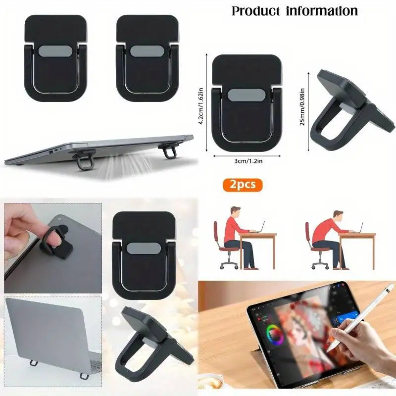 2PCS Mini Laptop Stand for Desk, Keyboard Stands, Portable Laptop Stand Foldable, Sleek Computer Notebook Holder