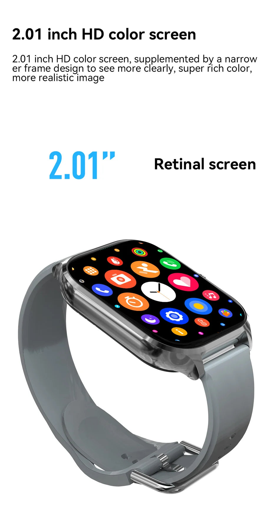 2025 New Smart Watch Men Women Gifts 2.01'' Full Touch Screen Sport Fitness Tracker Smartwatch Men BT Calls Digital smarthwhatch