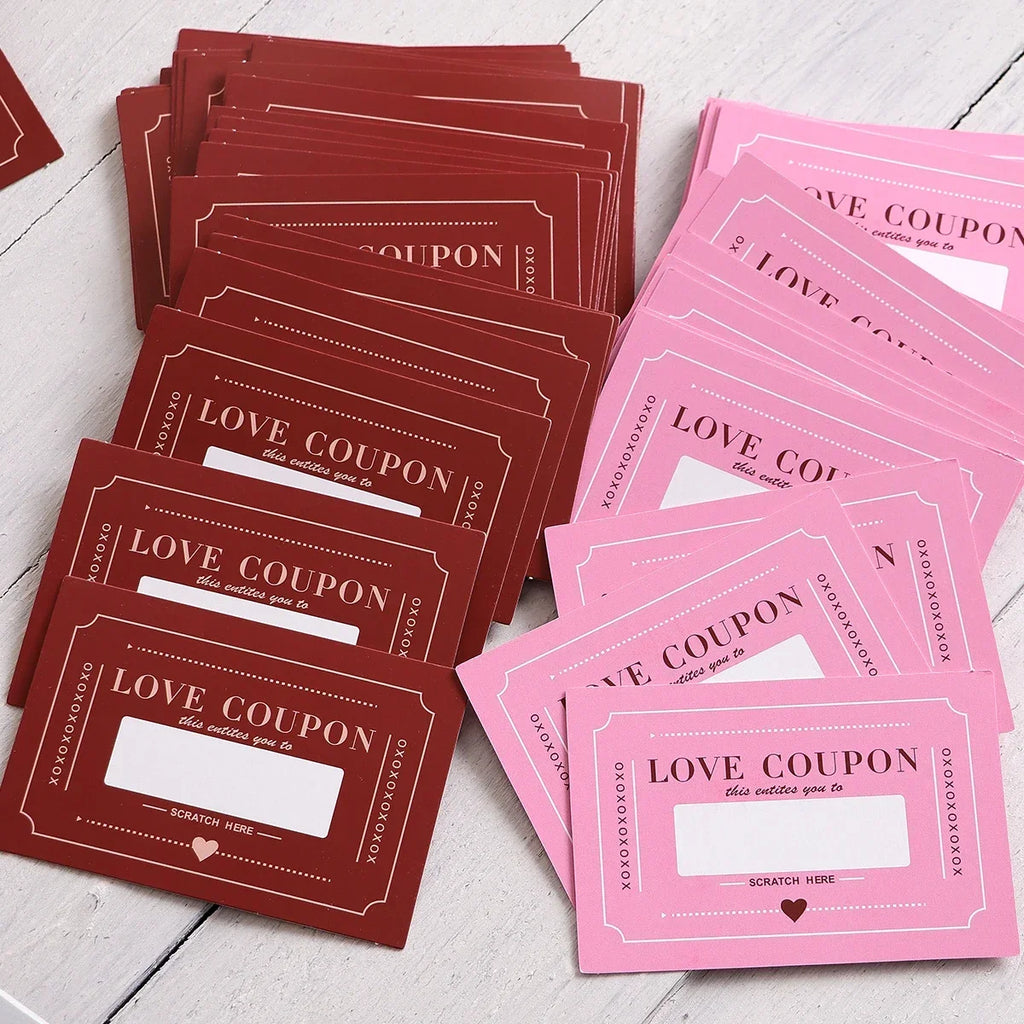Scratch-Off Love Coupons, 10 Pieces, DIY Valentine's Day Love Coupons, Creative Birthday Gifts for Boyfriends