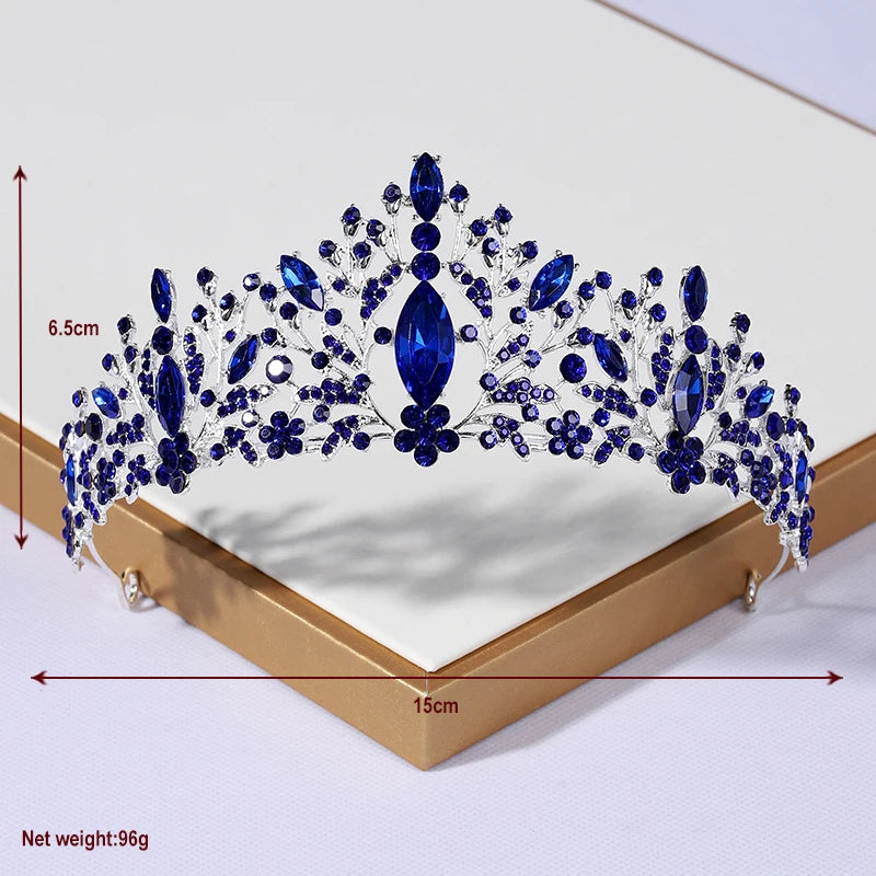 Itacazzo Bridal Headwear Full Of Dazzling Atmosphere Blue-colour Ladies' Bridal Wedding Tiara