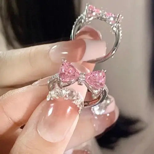 Blue Pink Luminous Ring For Couple Creative Love Heart Index Finger Ring Glowing In The Dark Rings Jewelry Valentine's Day Gift