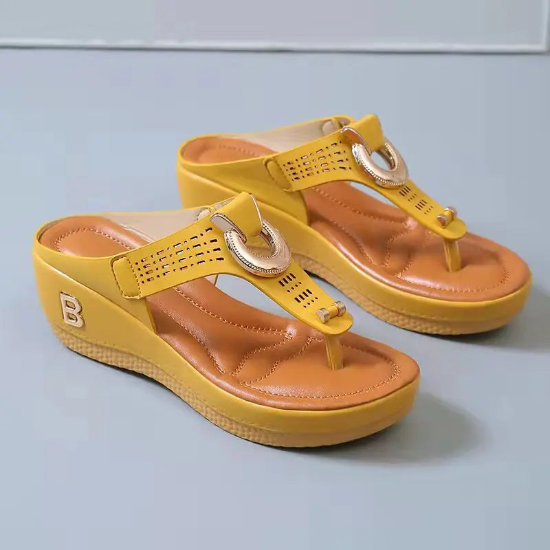 Summer Sandals Women 2026 Big Size Platform Sandals Wedges Flip Flops Shoes Comfortable Slippers Ladies Non-Slip Open Pantuflas