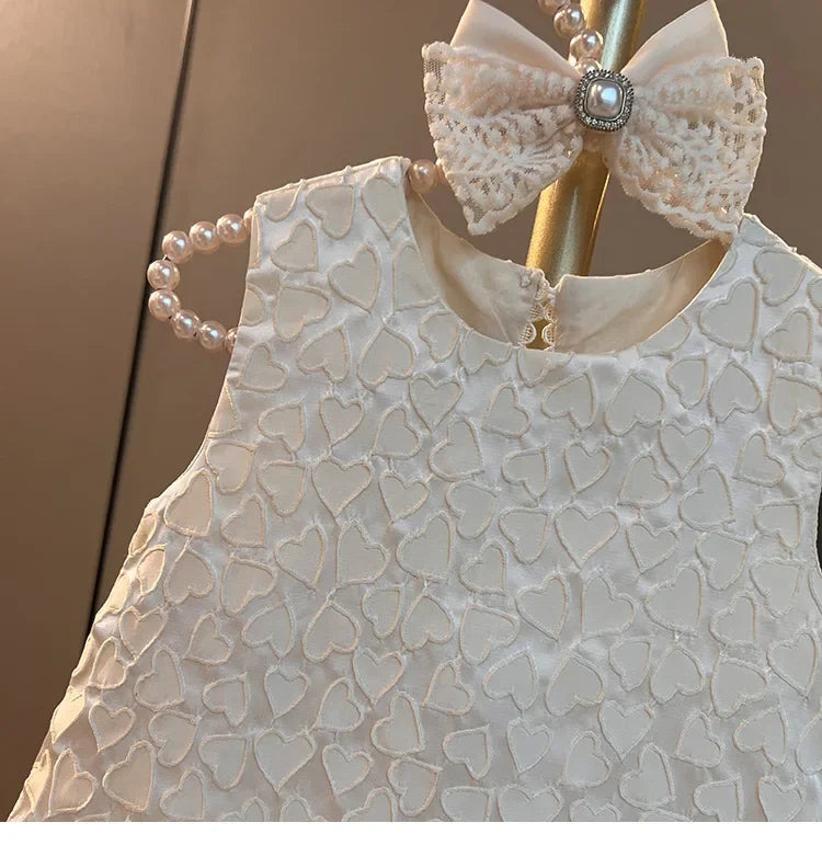 Toddler Baby Girls Classic Dresses Kids Heart Elegant Wedding Princess Party Dress Children Birthday Baptism Formal Clothing