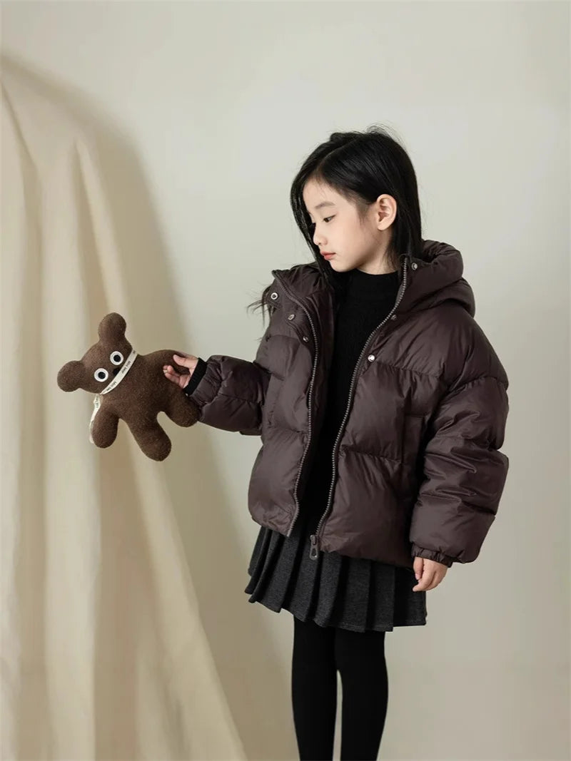 Winter Kids Warm Down Coats Autumn Children Cotton-Padded Jackets Boys Girls Clothing Baby Hooded Outerwear 3-12 Years