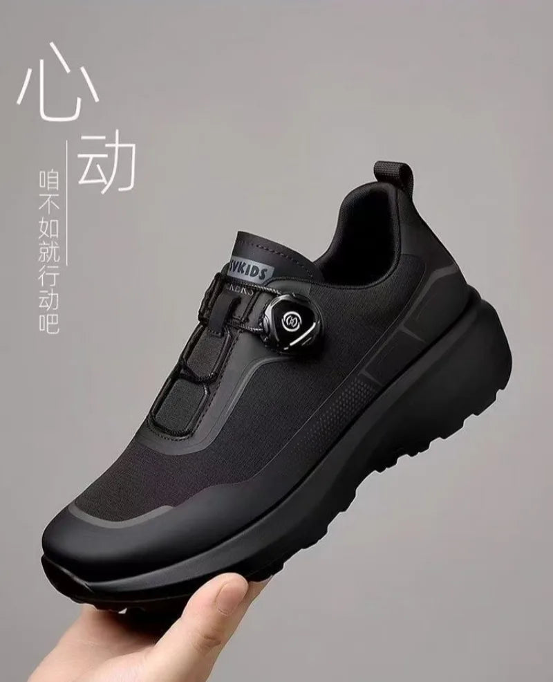 Original New Men Rotating-button Driving Sneakers Platform Casual Walking Shoes Outdoor Wear-resistant Running Sports Shoes Plus