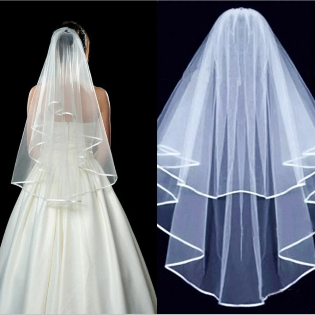 Fashion Short Tulle Wedding Veils With Comb White Ivory Bridal Two Layer Veil for Bride for Marriage Wedding Accessories