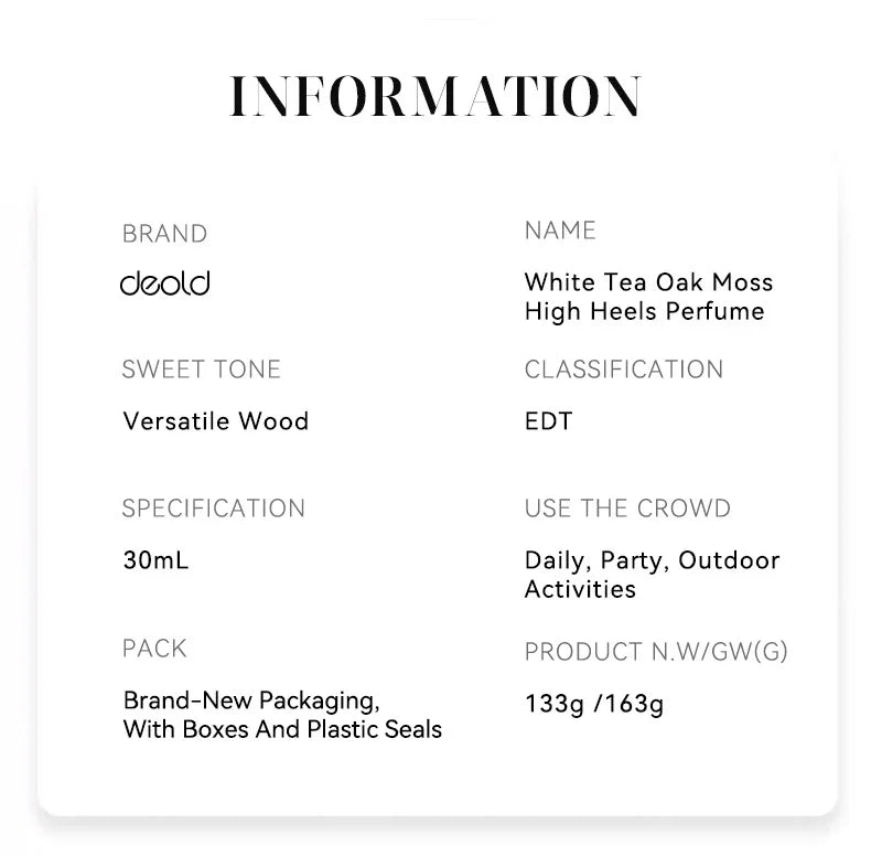 High heels perfume Paris Women's Perfume Eau De Toilette Wood Perfume Long Lasting Fashion Female Fragrance 30ml