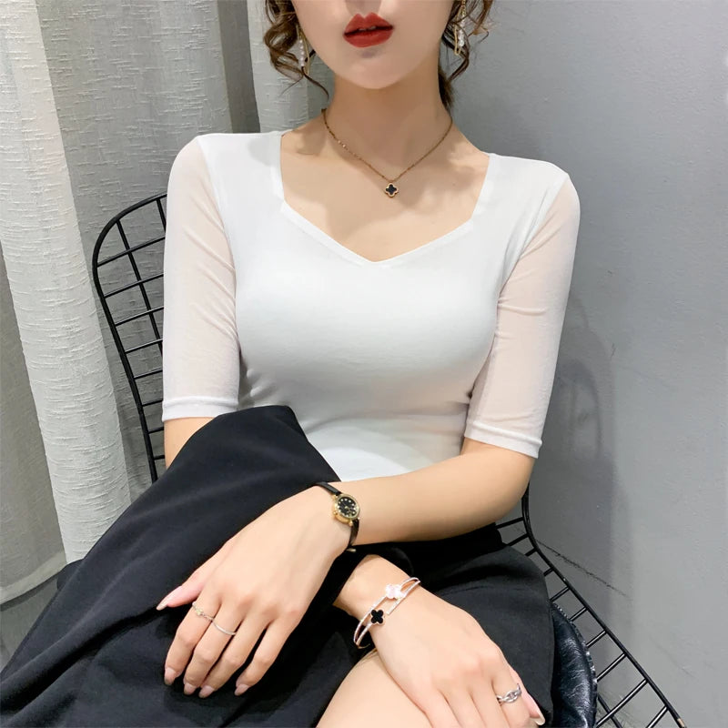 Women's Slim Fit V-Ne T-irt Me Inner Wear Top Spring Autumn Season Faionable Base irt Breathable Wear Resistant