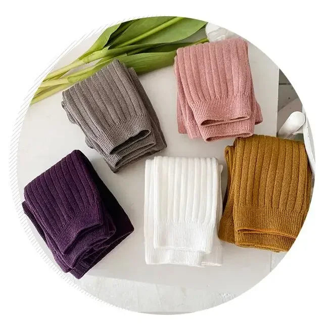 Spring Autumn Baby Pants Newborn Girls Leggings Soild Color Cotton Ribbed Pants Kids Children Leggings 0-6 Years for Girls Boys