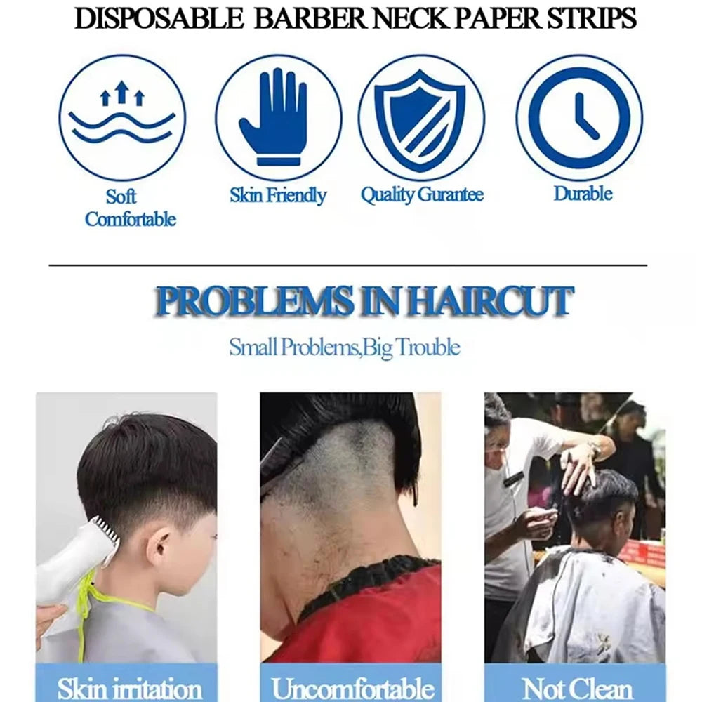 Marseilis1PCS/5PCS Neck Paper Black Salon Barber Hair Dresser Roll Cutting Dressing Hairdressing Collar Accessory Necks Covering