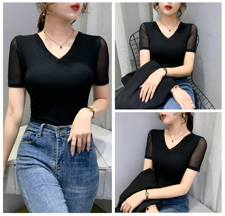 Women's Slim Fit V-Ne T-irt Me Inner Wear Top Spring Autumn Season Faionable Base irt Breathable Wear Resistant