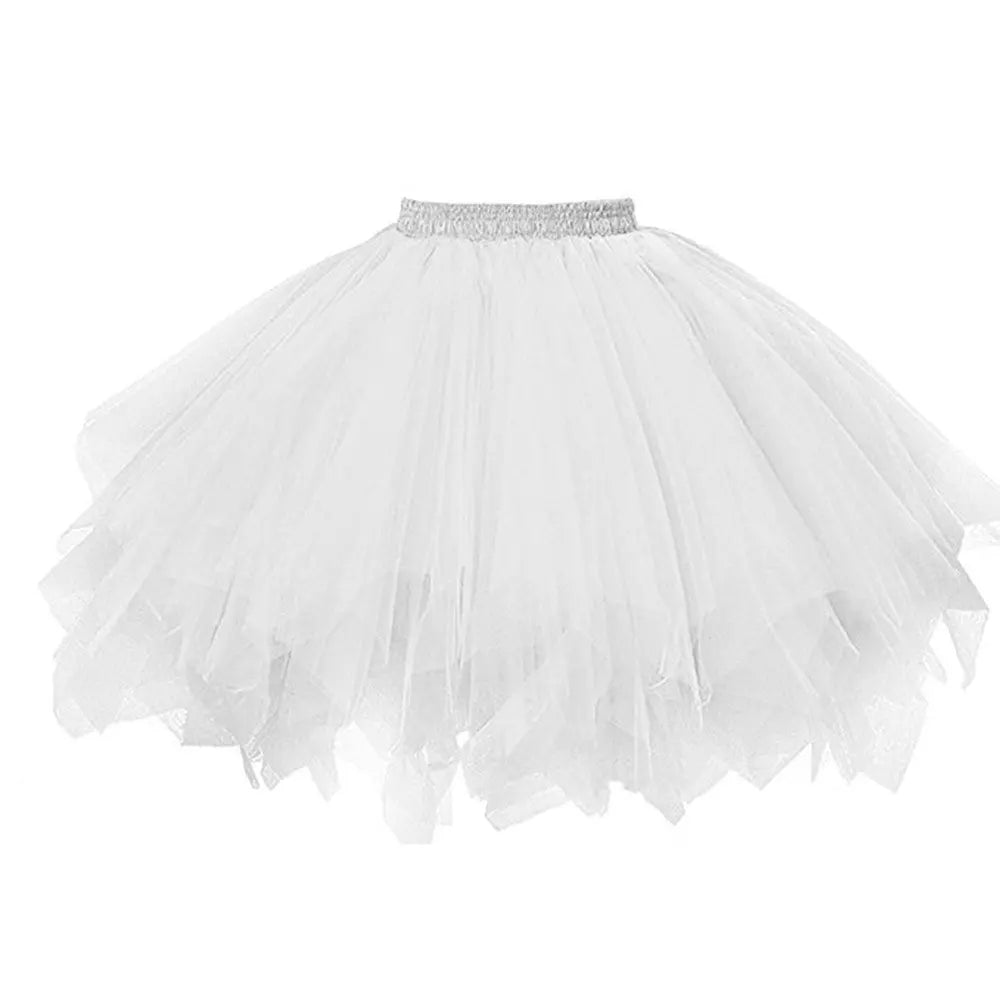 Women's Tutu Skirt 50s Rockabilly Petticoat Ballet Underskirt Elastic High Waist Ballet Skirt Dance Dress Costume Party Skirt