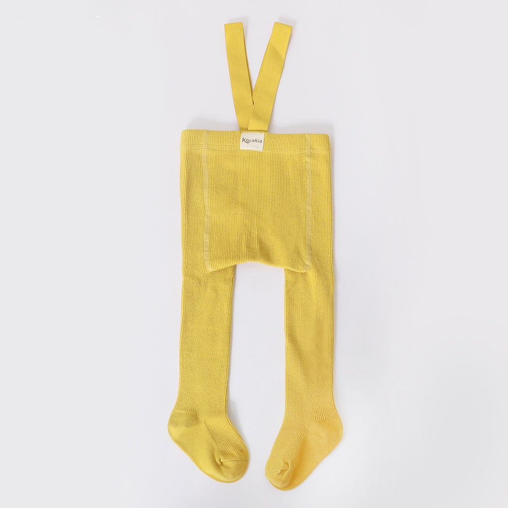 Wholesale Baby Girls Boys Tights Suspender Pantyhose Spring Autumn Cute Footed Stretch Overalls Stockings Infant Leggings