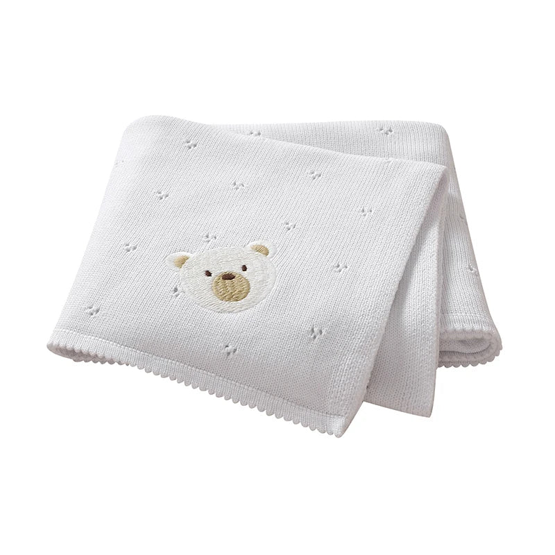 Baby Blanket Knit Newborn Infant Boys Girls Cotton Month Stroller Nursery Travel Swaddle Wrap 100*80cm Children Bedding Cellular