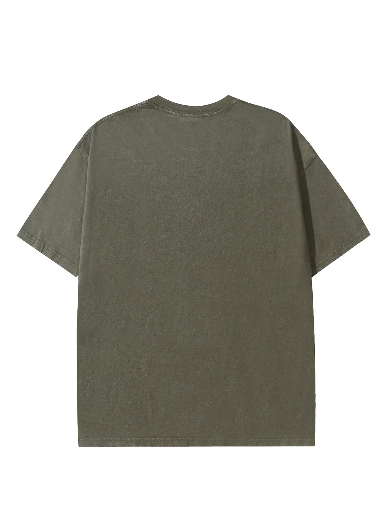 Men's summer pure cotton distressed retro drop shoulder T-shirt solid color loose casual breathable men's casual T-shirt tops