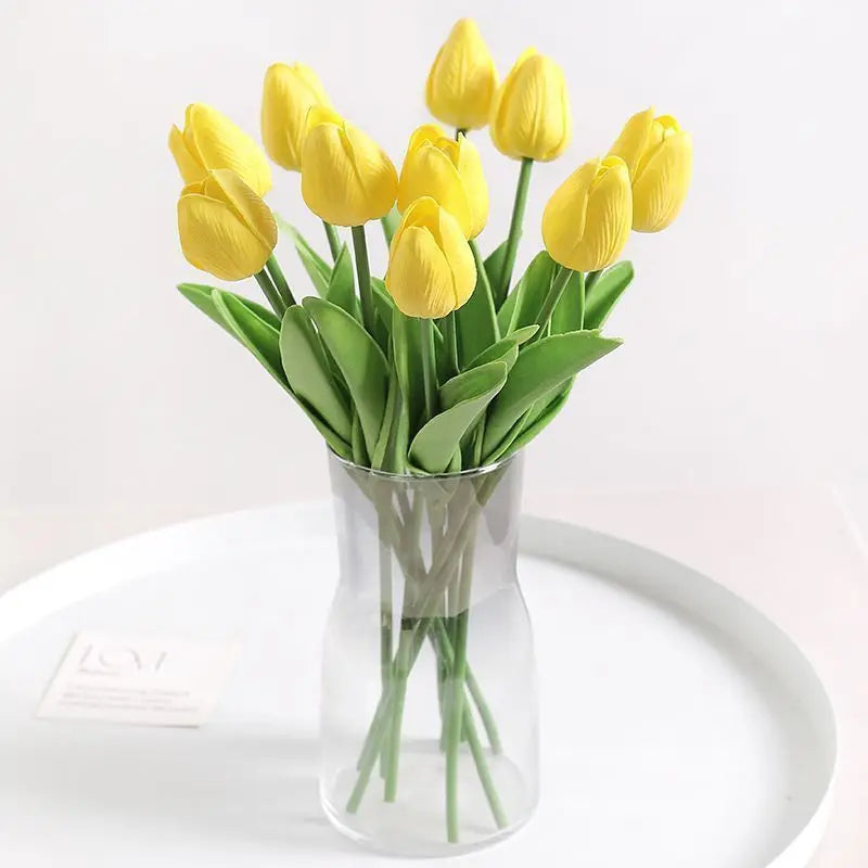 10/20PCS Simulate Handmade Tulip Bouquet Wedding Flower Arrangement Home Decoration