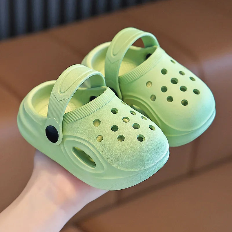 2026 Kids Sandals Hole Children's Shoes Slippers Soft Anti-Skid Simple DIY Design Hole Baby Shoes Sandy Beach For Boys Girls