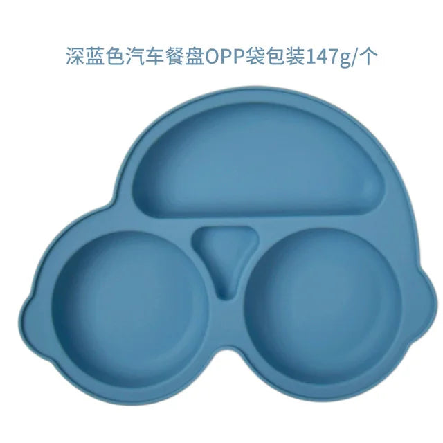 2023New Silicone Baby Dining Plate Cute Owl Children Dishes Suction Plate for Toddlers Kid Training Feeding Sucker Bowl BPA FREE