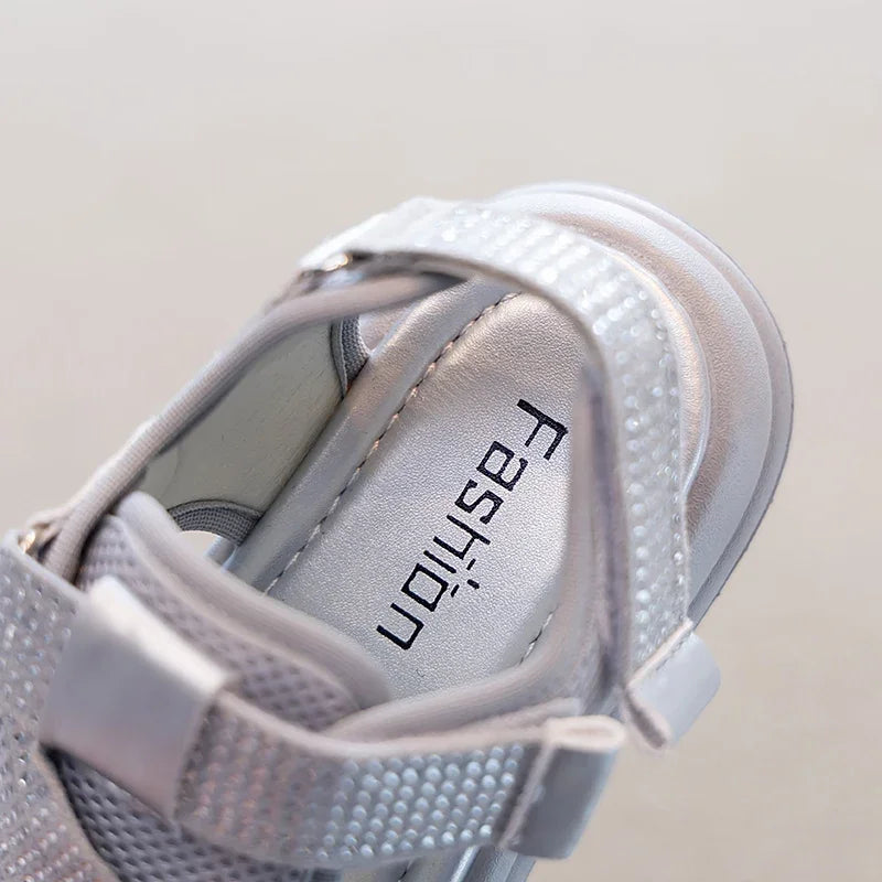 Summer Girls New Sandals Breathable Mesh Children's Causal School Sandals Simple Fashion Kids Beach Platform Sandals Open-toe
